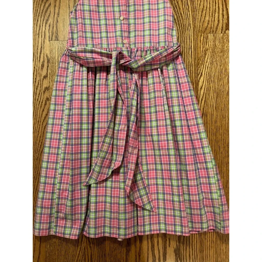 Ralph Lauren Girls Plaid Dress Rare Find size 5 Sleeveless 100% Cotton